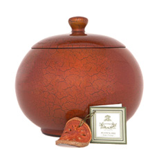 Agraria Paprika Crackle Lacquered Potpourri Bowl
